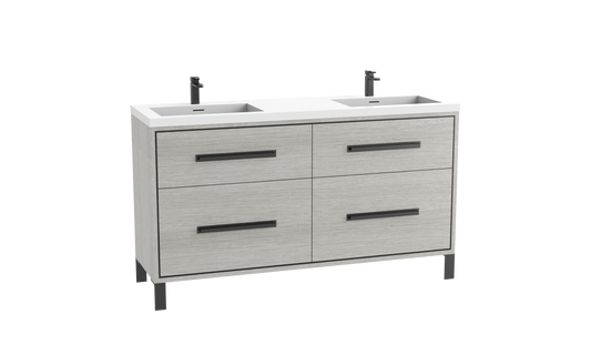 Madeli Pinnacle 60D" Free Standing Vanity Cabinet
