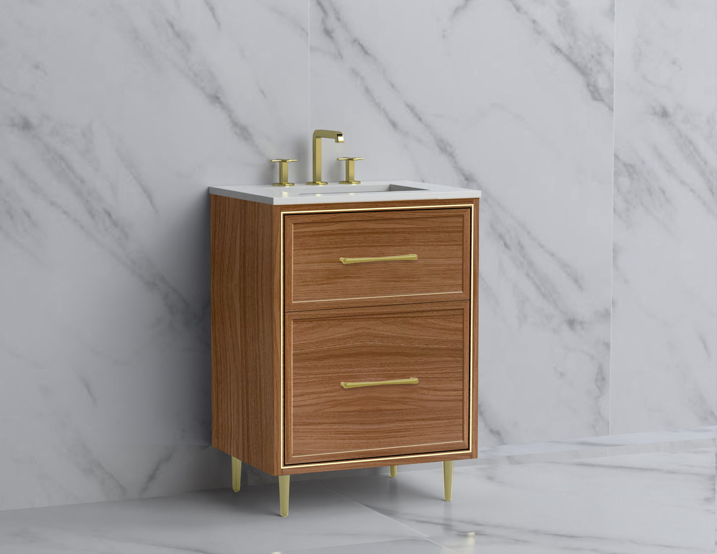 Profile 24" Free Standing Vanity Cabinet with Mid-Century Feet