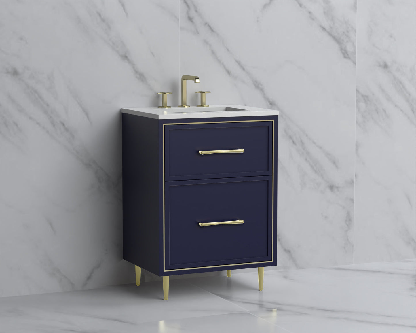 Profile 24" Free Standing Vanity Cabinet with Mid-Century Feet