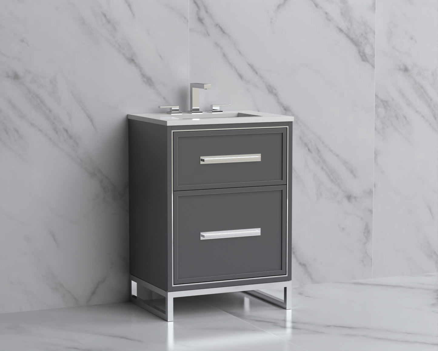 Profile 24" Free Standing Vanity Cabinet with Contempo Feet/Base