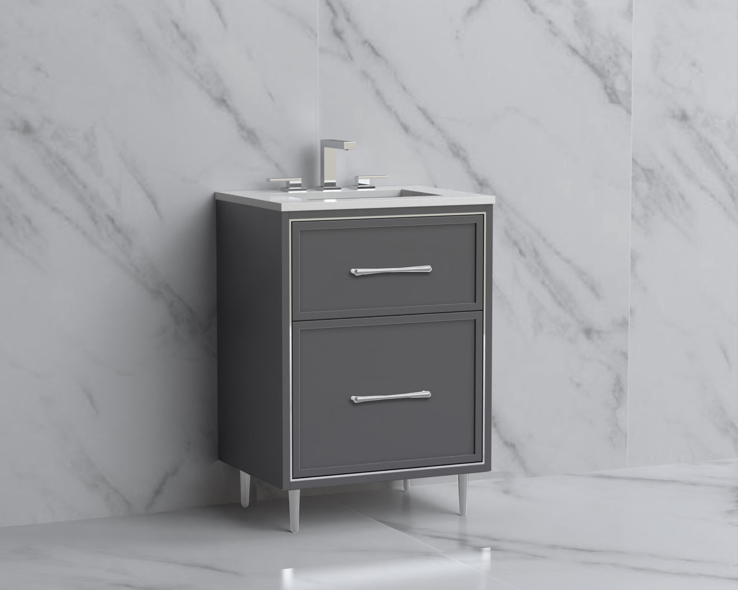 Profile 24" Free Standing Vanity Cabinet with Mid-Century Feet