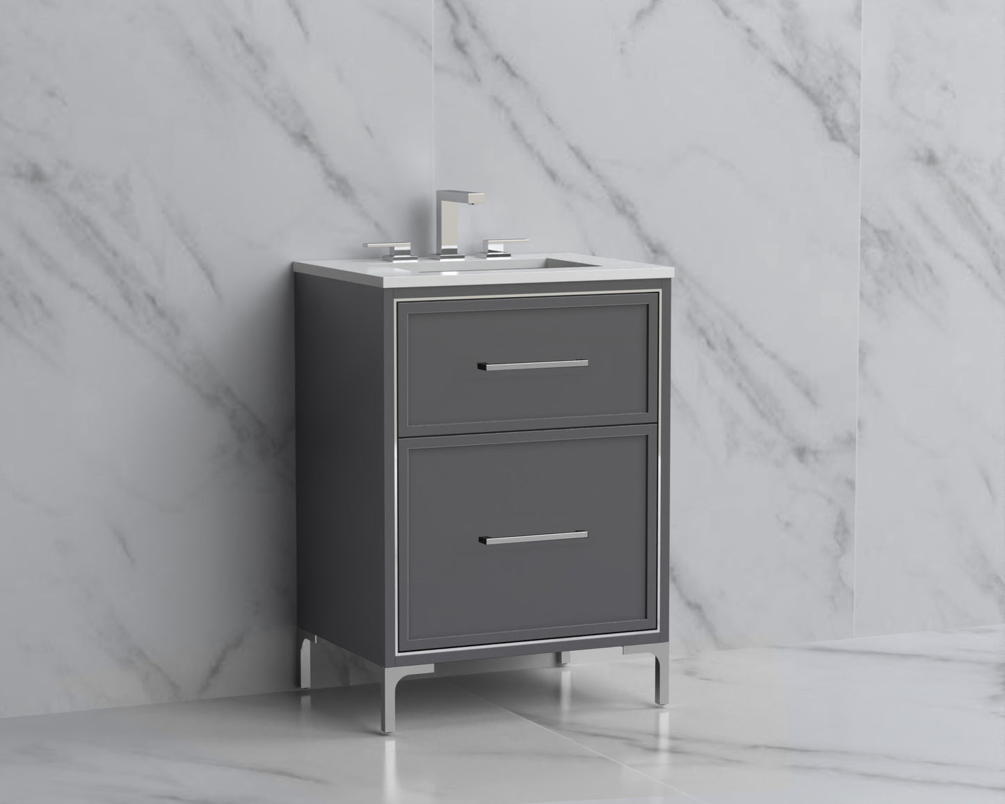 Profile 24" Free Standing Vanity Cabinet with Trendsitional Feet