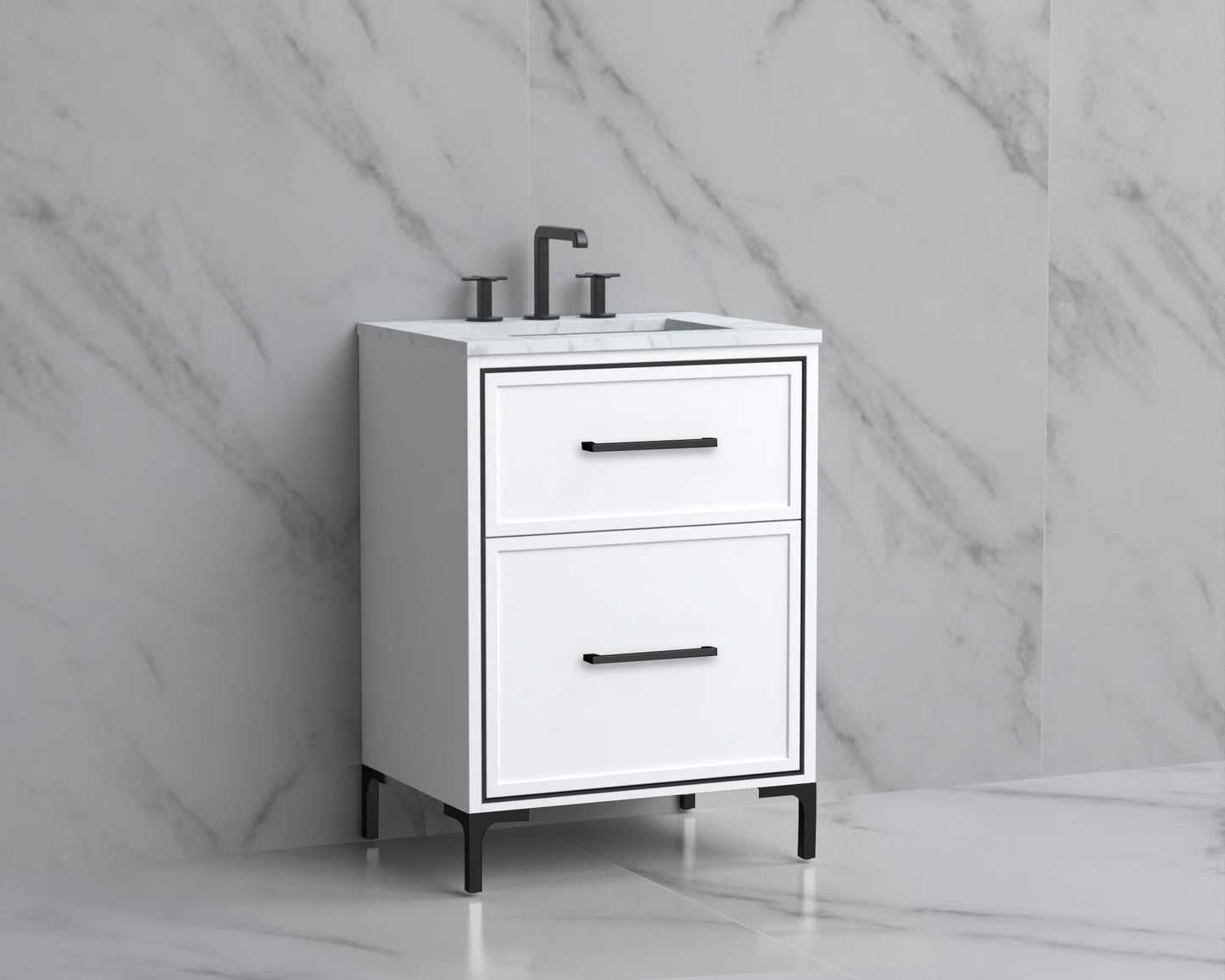 Profile 24" Free Standing Vanity Cabinet with Trendsitional Feet