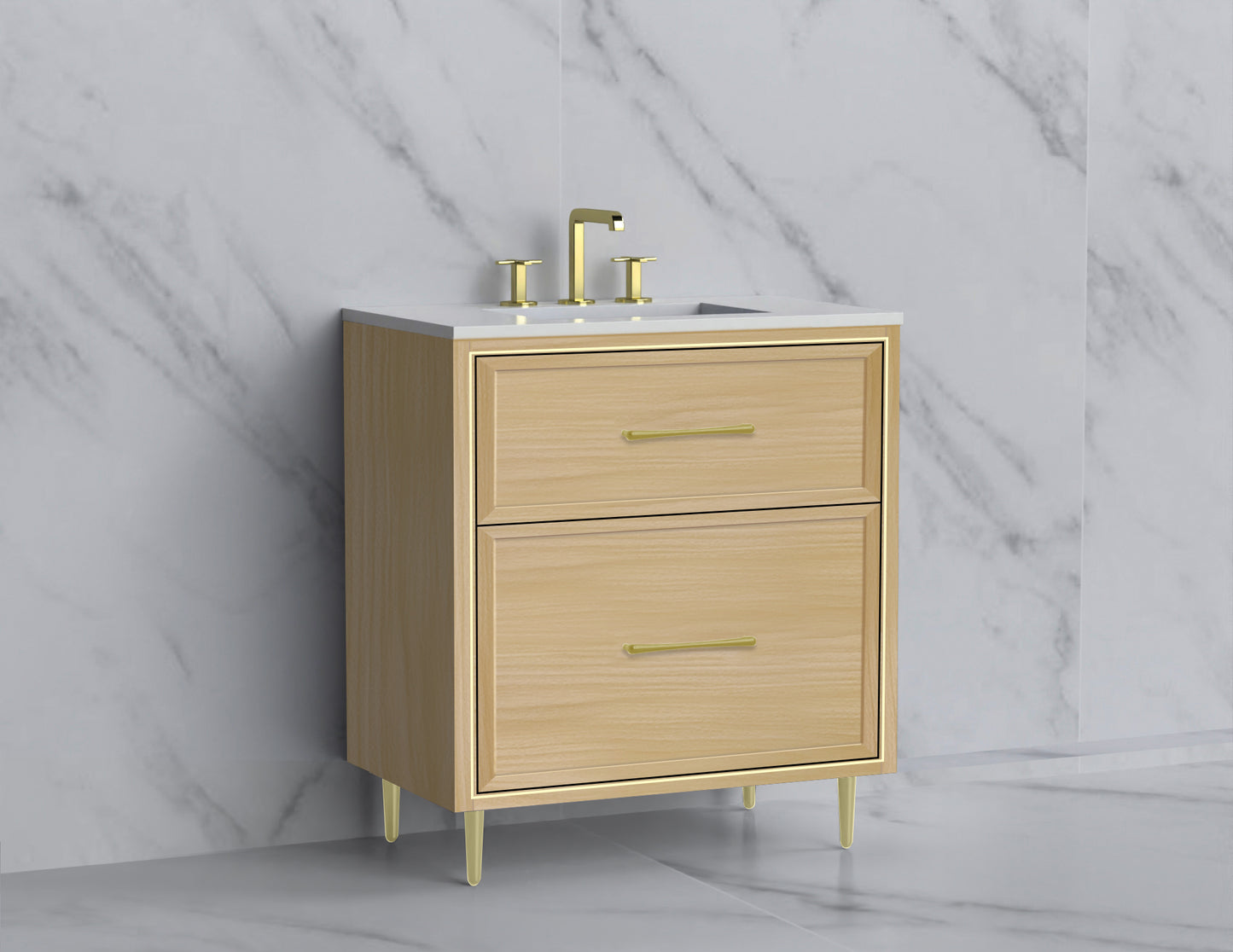Profile 30" Free standing Vanity Cabinet with Mid-Century Feet