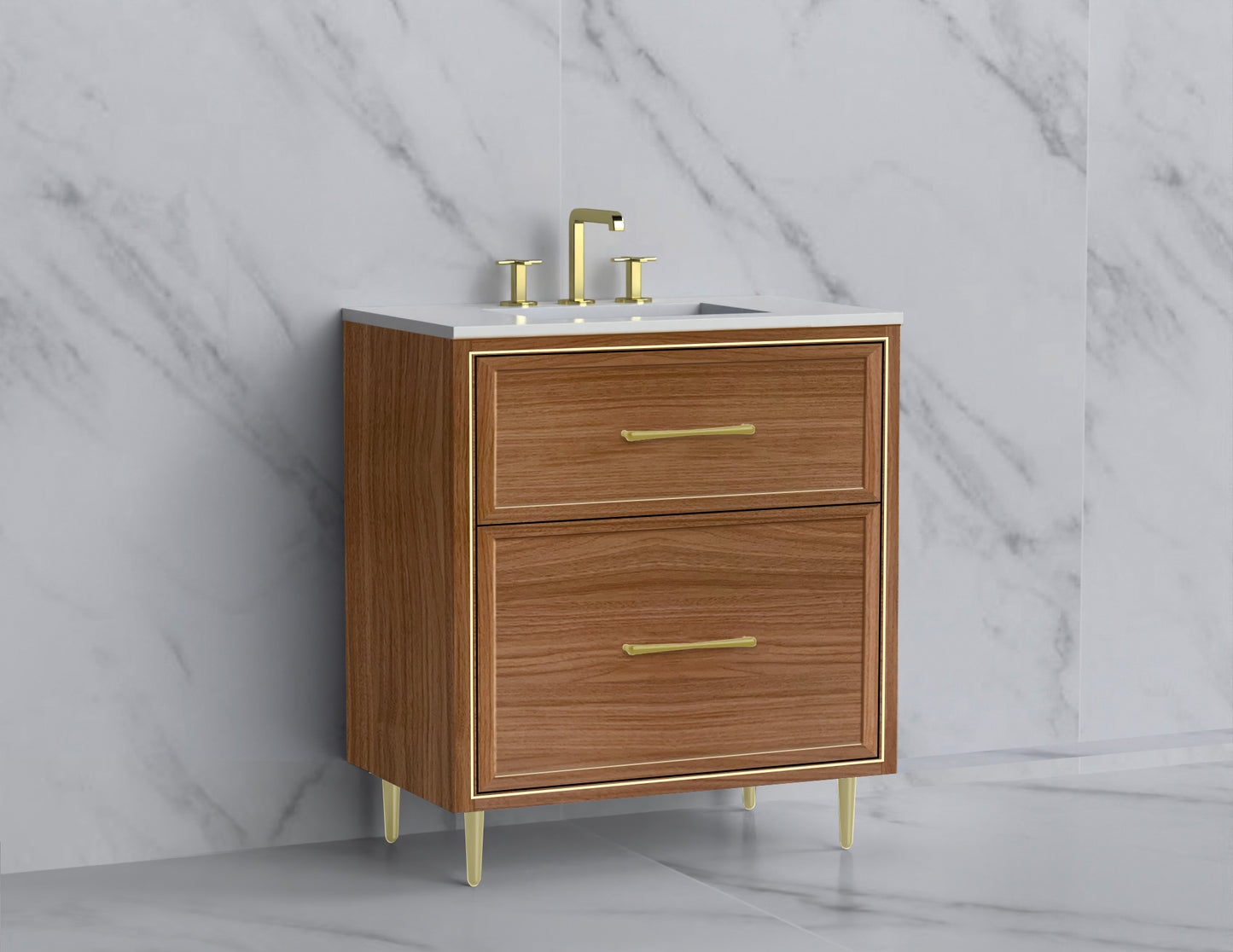 Profile 30" Free standing Vanity Cabinet with Mid-Century Feet