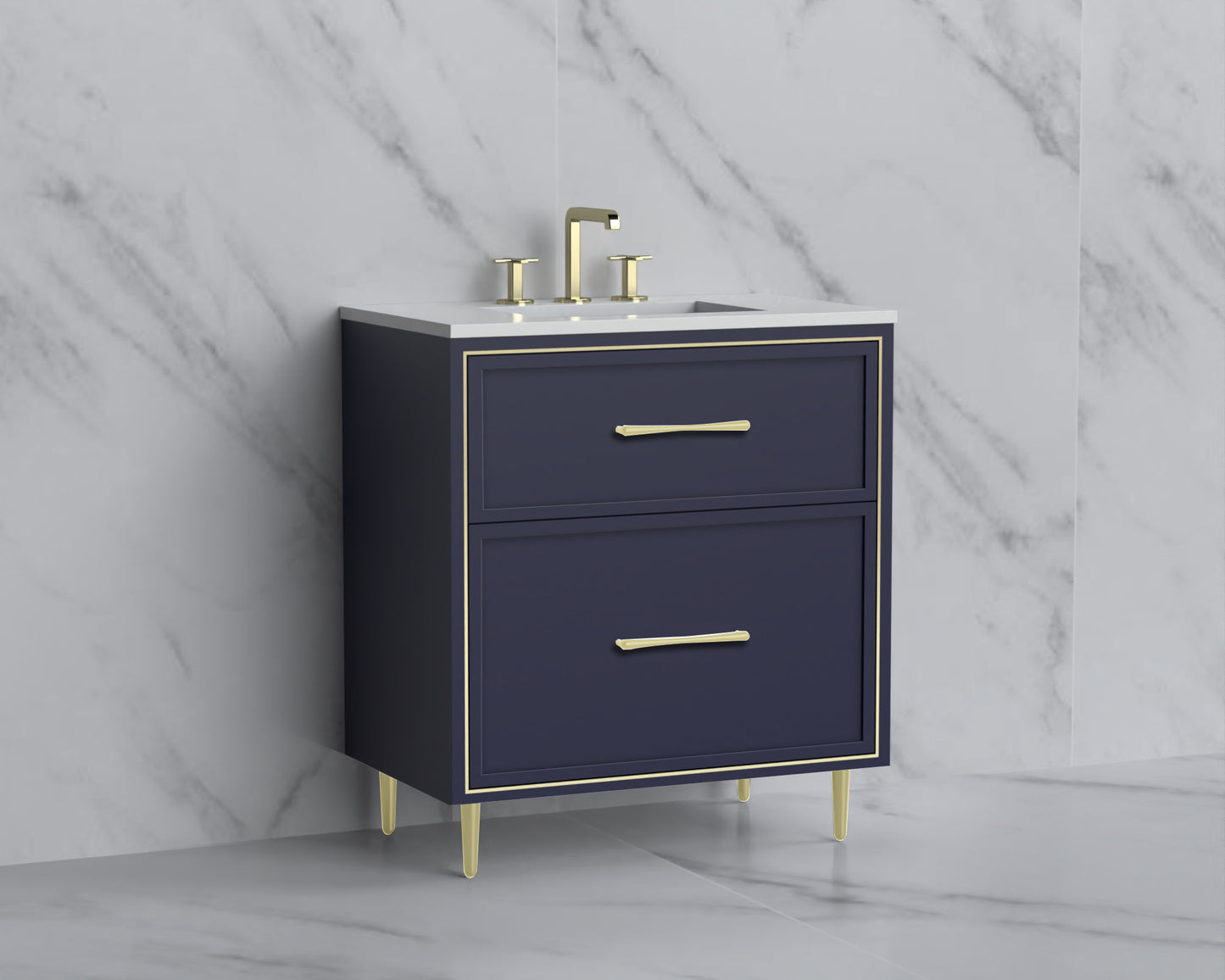 Profile 30" Free standing Vanity Cabinet with Mid-Century Feet