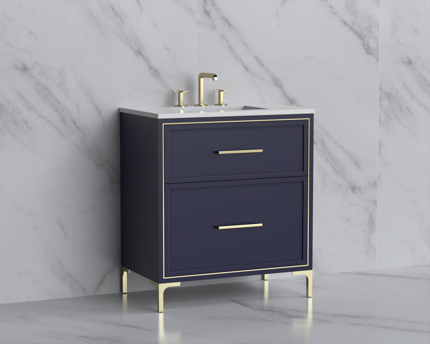 Profile 30" Free standing Vanity Cabinet with Trendsitional Feet
