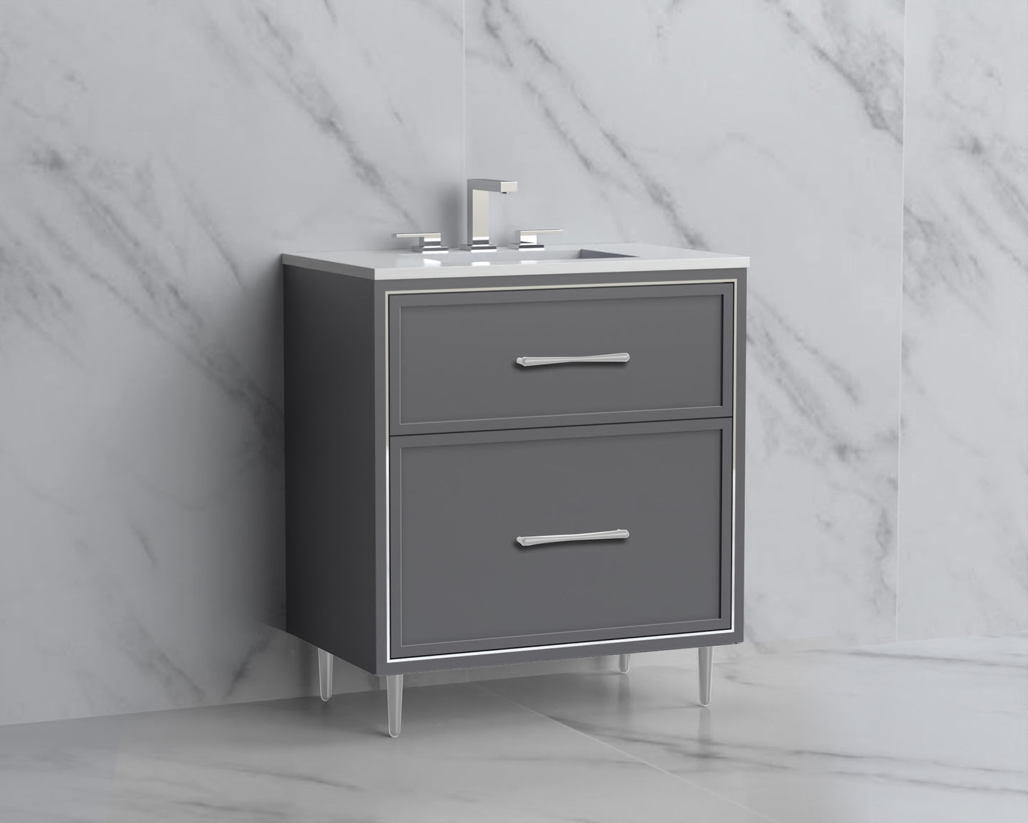 Profile 30" Free standing Vanity Cabinet with Mid-Century Feet