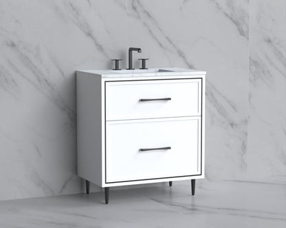 Profile 30" Free standing Vanity Cabinet with Mid-Century Feet