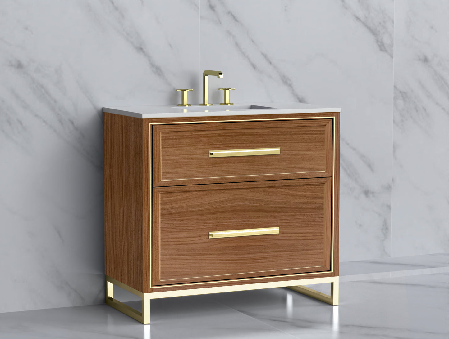 Profile 36" Free Standing Vanity Cabinet with Contempo Feet/Base