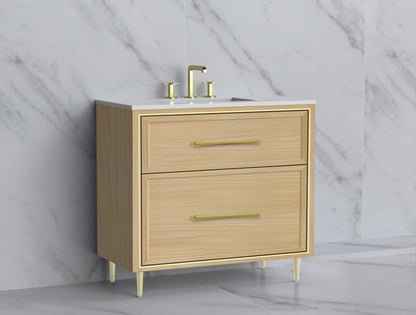Profile 36" Free standing Vanity Cabinet with Mid-Century Feet