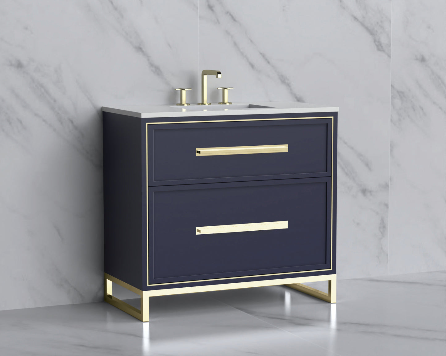 Profile 36" Free Standing Vanity Cabinet with Contempo Feet/Base