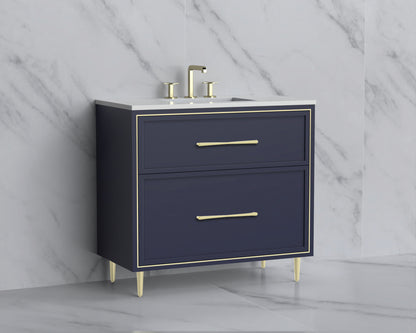 Profile 36" Free standing Vanity Cabinet with Mid-Century Feet