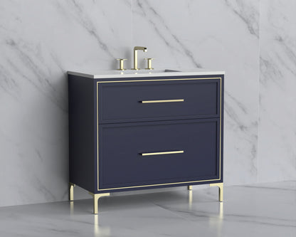 Profile 36" Free standing Vanity Cabinet with Trendsitional Feet
