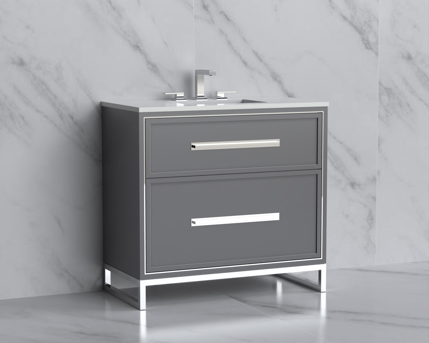 Profile 36" Free Standing Vanity Cabinet with Contempo Feet/Base