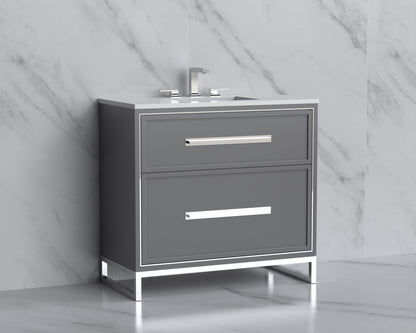 Profile 36" Free Standing Vanity Cabinet with Contempo Feet/Base