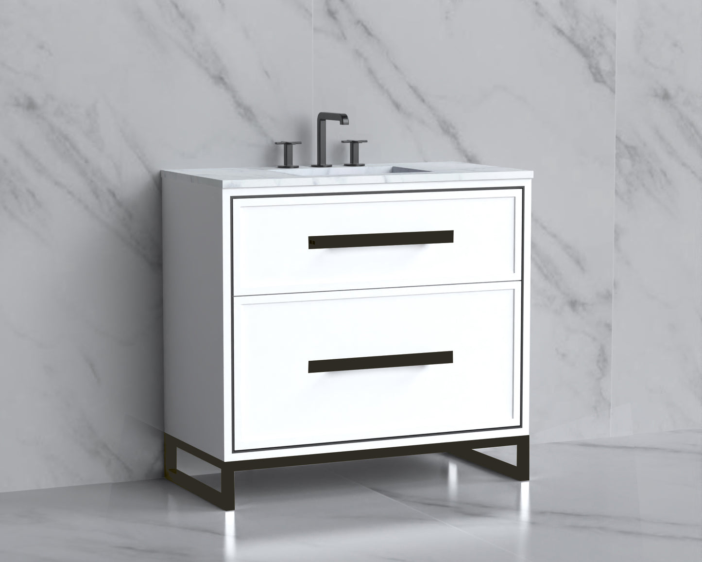 Profile 36" Free Standing Vanity Cabinet with Contempo Feet/Base