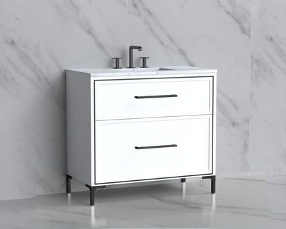 Profile 36" Free standing Vanity Cabinet with Trendsitional Feet