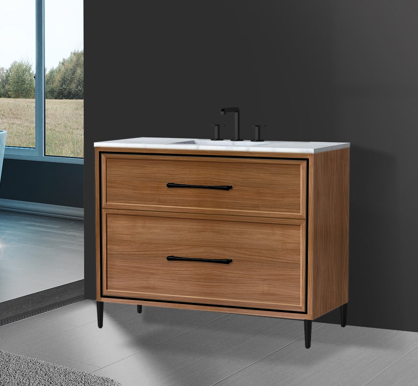 Profile 42" Free standing Vanity Cabinet with Mid-Century Feet