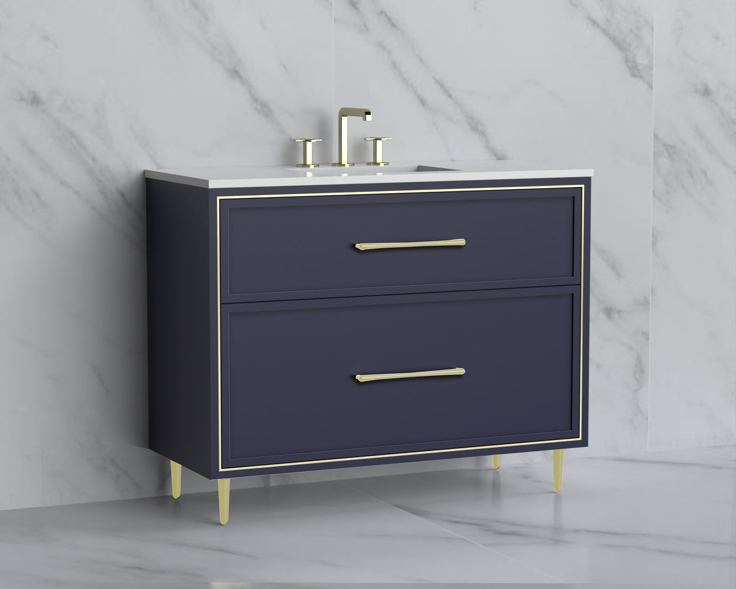 Profile 42" Free standing Vanity Cabinet with Mid-Century Feet