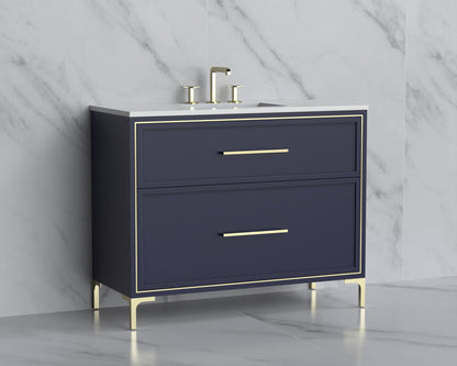 Profile 42" Free standing Vanity Cabinet with Trendsitional Feet