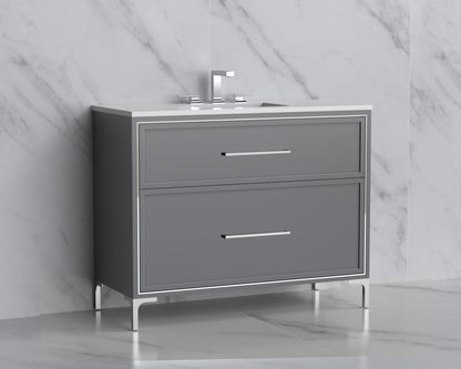 Profile 42" Free standing Vanity Cabinet with Trendsitional Feet
