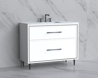 Profile 42" Free standing Vanity Cabinet with Mid-Century Feet
