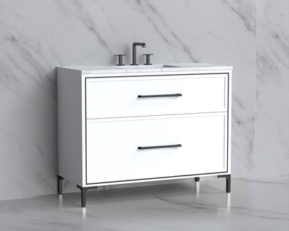 Profile 42" Free standing Vanity Cabinet with Trendsitional Feet