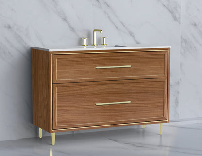 Profile 48C" Free standing Vanity Cabinet with Mid-Century Feet