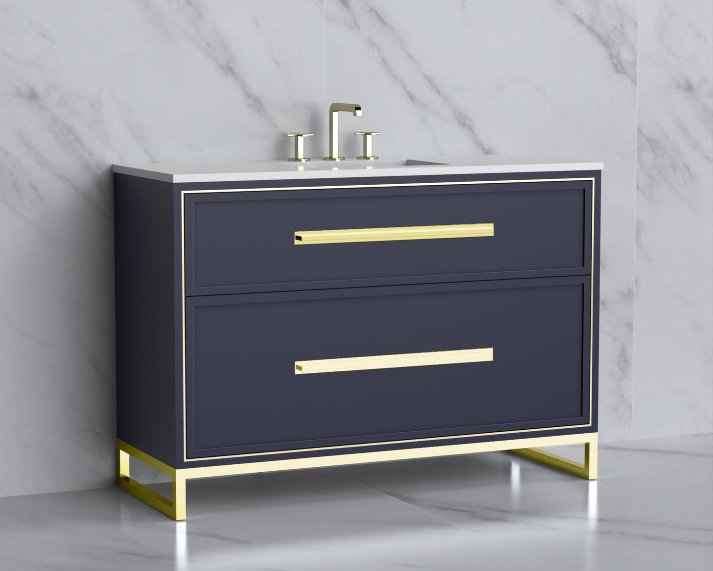 Profile 48C" Free Standing Vanity Cabinet with Contempo Feet/Base