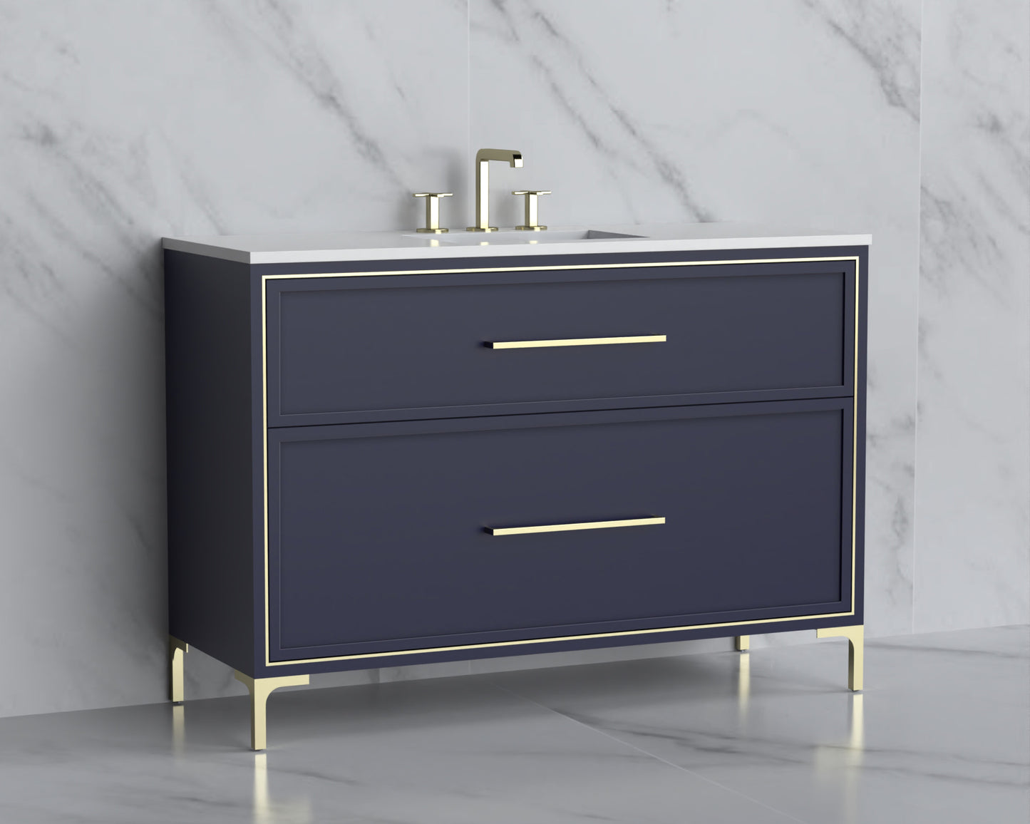 Profile 48C" Free standing Vanity Cabinet with Trendsitional Feet