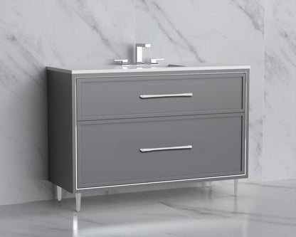 Profile 48C" Free standing Vanity Cabinet with Mid-Century Feet