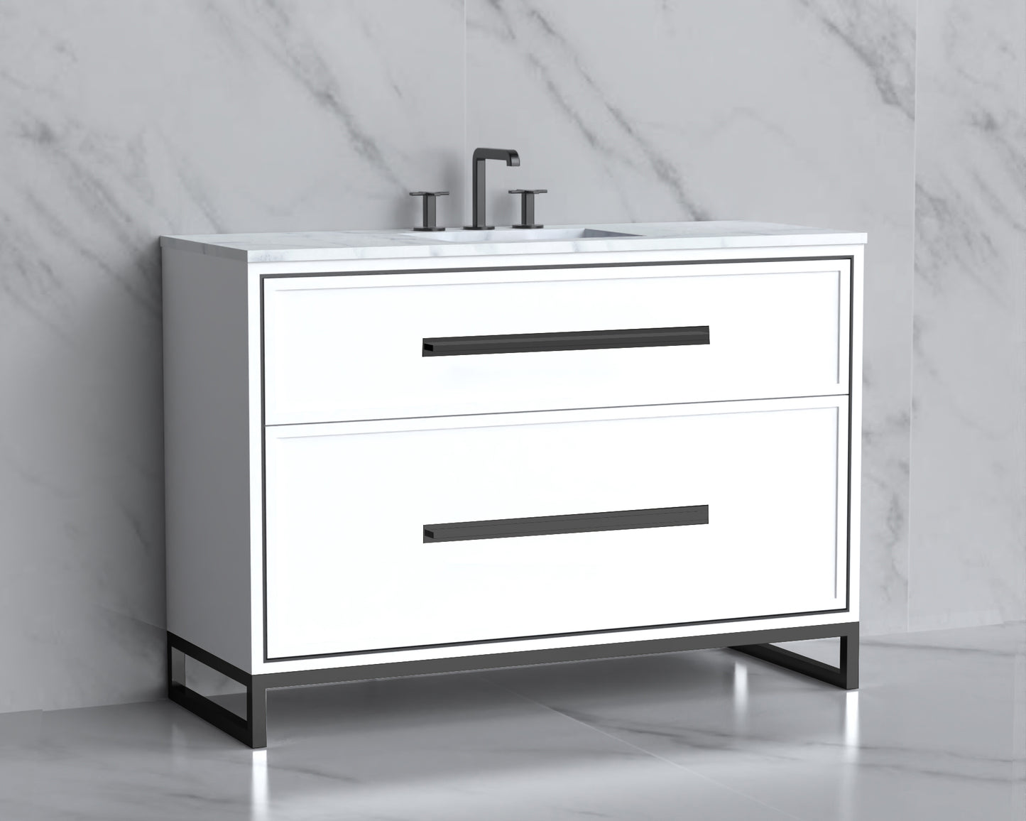 Profile 48C" Free Standing Vanity Cabinet with Contempo Feet/Base