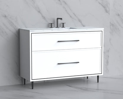 Profile 48C" Free standing Vanity Cabinet with Mid-Century Feet