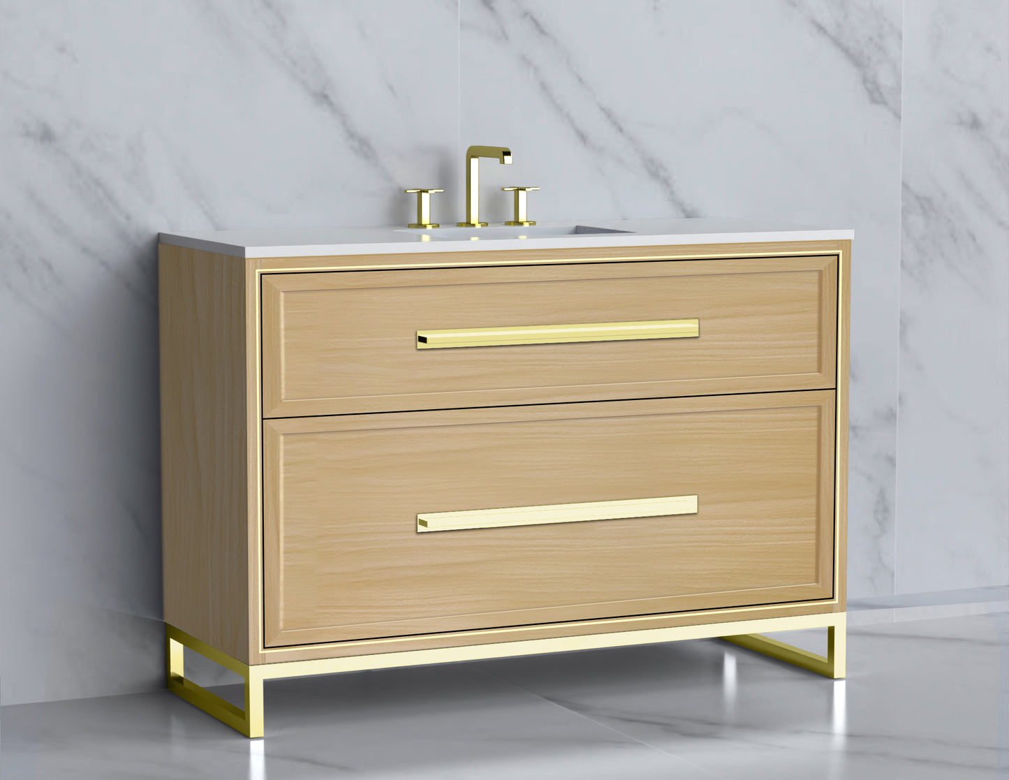 Profile 48D" Free Standing Vanity Cabinet with Contempo Feet/Base