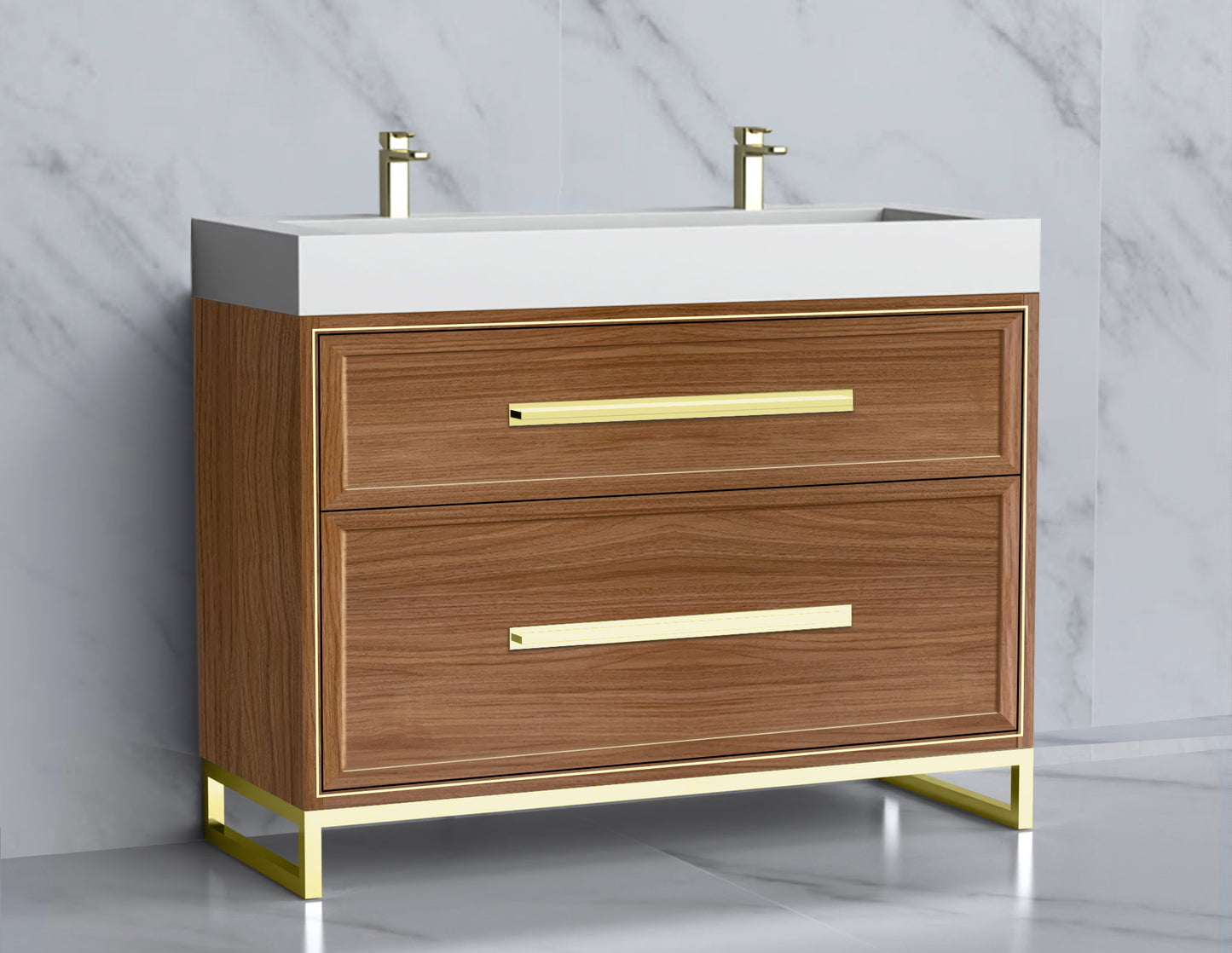 Profile 48D" Free Standing Vanity Cabinet with Contempo Feet/Base