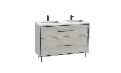Profile 48D" Free standing Vanity Cabinet with Mid-Century Feet
