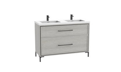 Profile 48D" Free standing Vanity Cabinet with Trendsitional Feet
