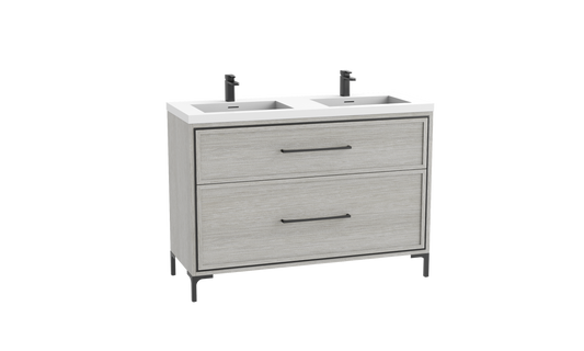 Profile 48D" Free standing Vanity Cabinet with Trendsitional Feet