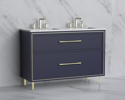 Profile 48D" Free standing Vanity Cabinet with Mid-Century Feet