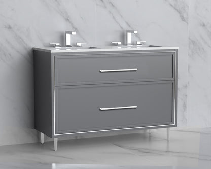 Profile 48D" Free standing Vanity Cabinet with Mid-Century Feet