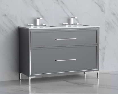 Profile 48D" Free standing Vanity Cabinet with Trendsitional Feet