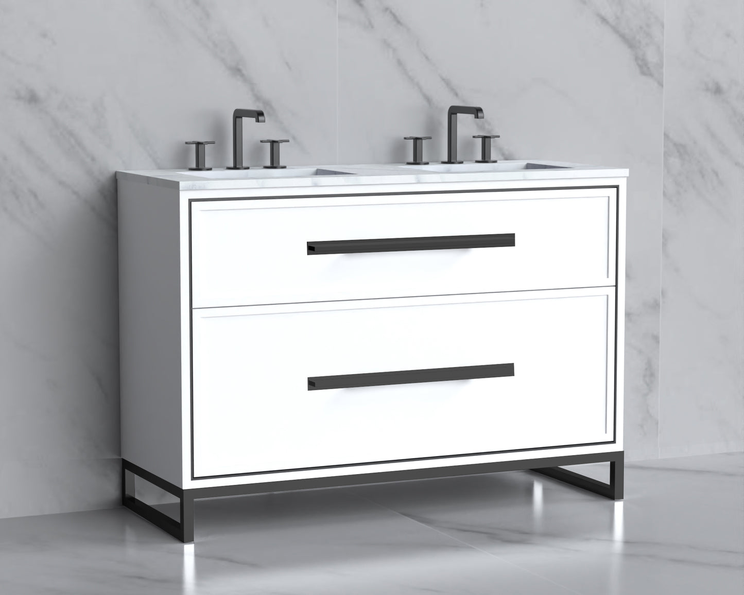 Profile 48D" Free Standing Vanity Cabinet with Contempo Feet/Base