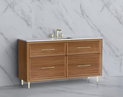 Profile 60C" Free standing Vanity Cabinet with Mid-Century Feet