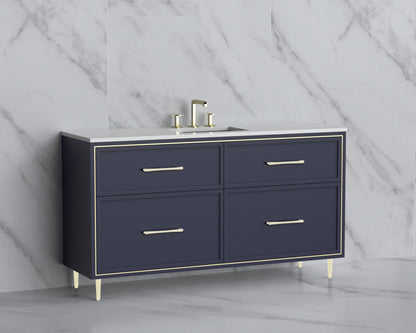 Profile 60C" Free standing Vanity Cabinet with Mid-Century Feet
