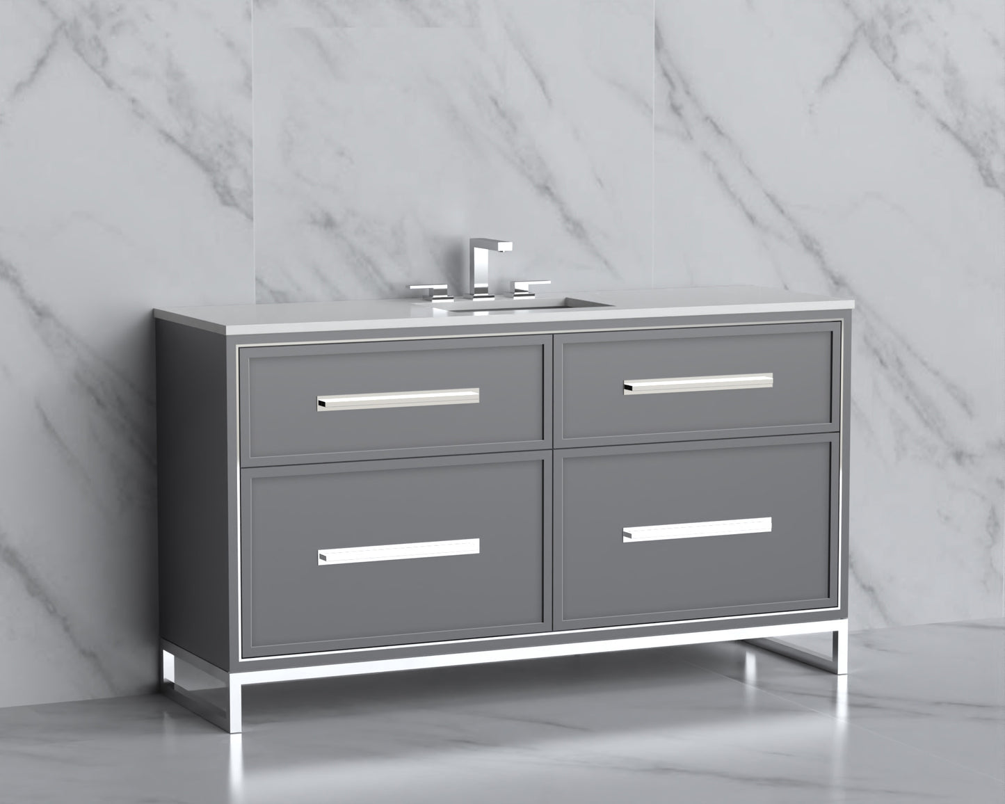 Profile 60C" Free Standing Vanity Cabinet with Contempo Feet/Base