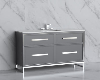 Profile 60C" Free Standing Vanity Cabinet with Contempo Feet/Base