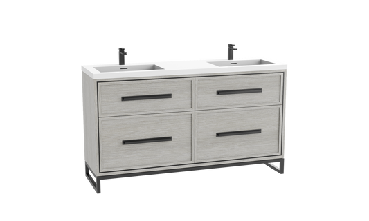 Madeli Profile 60D" Free Standing Vanity Cabinet