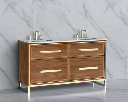 Profile 60D" Free Standing Vanity Cabinet with Contempo Feet/Base