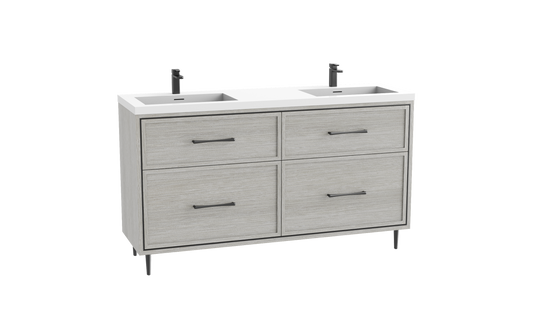 Profile 72" Free standing Vanity Cabinet with Mid-Century Feet